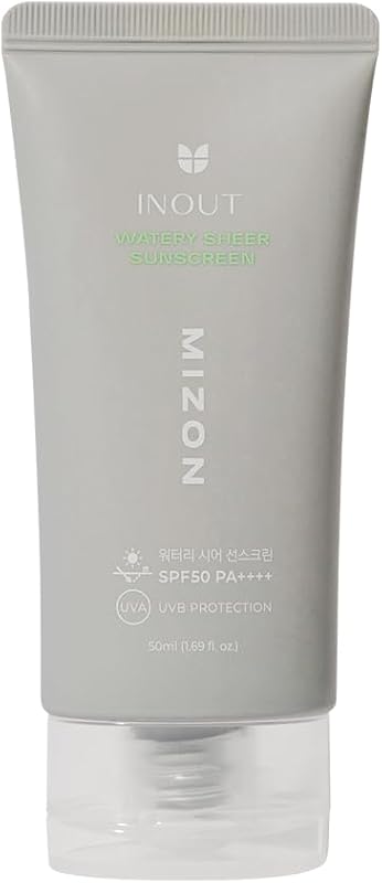 [MIZON] INOUT Watery Sheer Sunscreen SPF50+PA++++ (50ml) Protector Solar Fluido + Cuidado de la Piel Coreano, Protección 24H, Hidratante, Ácido Hialurónico, 100% Vegano