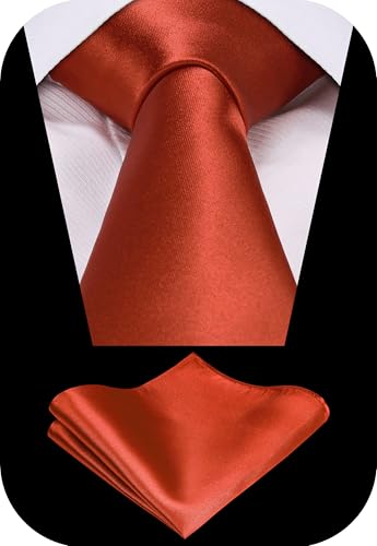 Image of TIE G Solid Satin Woven dyed Color Formal Black Necktie and Pocket Square Sets in Gift Box