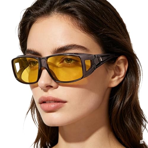 Gafas de visión nocturna – Lentes de sol UV ajustables, antirreflejos, para conducción nocturna, para adultos, camiones, pesca, montañismo, camping, correr, deportes, ciclismo, equitación, motocicleta