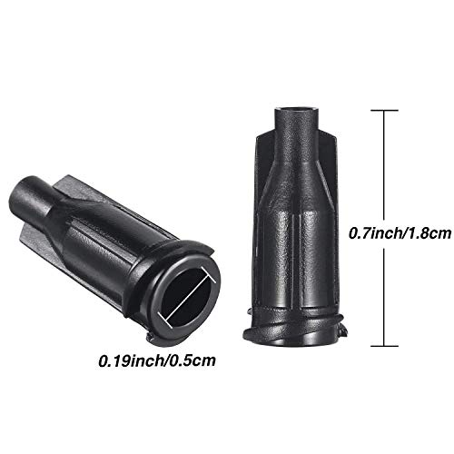 Gejoy 250 Pack Syringe Tip Caps Dispensing Needle Tip Cap (Black) #TOP1