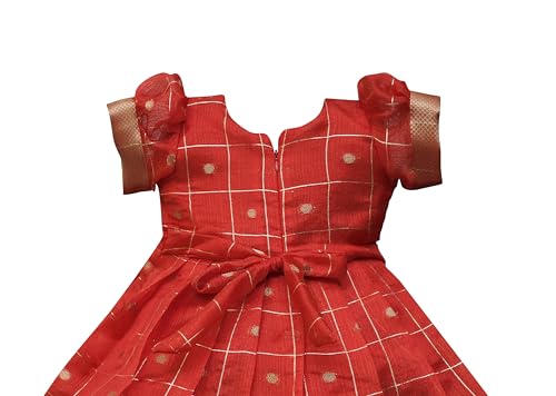 Image of PW PLATYPUS WORLD Baby Girls Ethnic Frock Dress for Kids| Traditional Festive Birthday Outfit | Baby Girls Lehenga Choli