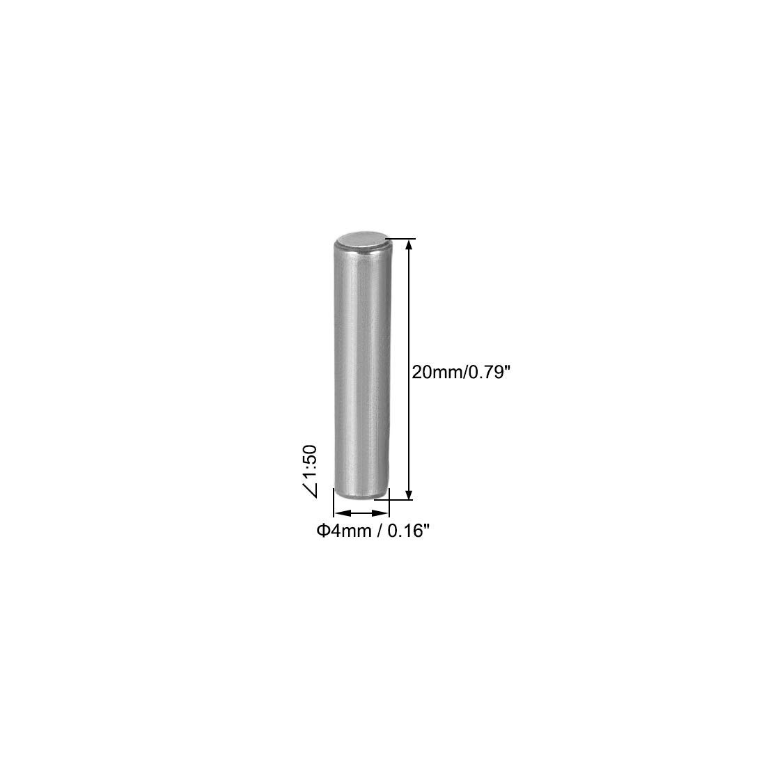 Acero al carbono GB117 20 mm Longitud 4 mm X 4,4 mm Diámetro de extremo pequeño 1:50 Pin cónico 5 piezas