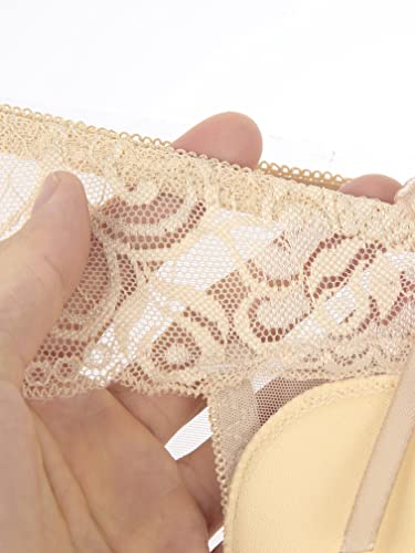 Agoky Men's Hiding Gaff Panties Lingerie Lace Underwear Bikini Briefs Sexy Sissy Pouch Panties Nudetypea Large #TOP6