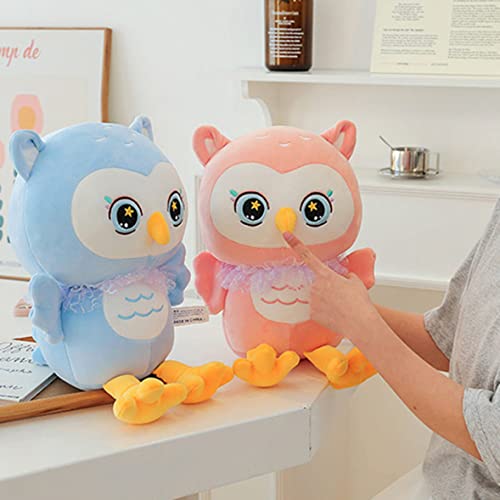 Image of Tickles Ellie Owl Super Soft Stuffed Plush Animal Toy for Kids Boys Girls Birthday Gift (Color: Blue; Size: 30 cm)