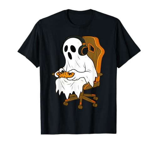 Halloween Ghost Gamer Gaming Video Game Boys Girls Kids T-Shirt