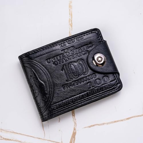 1pcs Men's Dollar Wallet One Hundred Dollar Short Wallet 100 Bill Wallet Cool Men Wallet Money Wallet. (Black)3