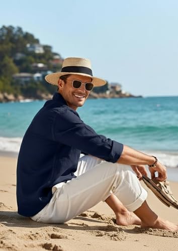 Image of Combo of Men's Casual Cotton Blend Shirt || Long Sleeve Button Down with Spread Collar | Lightweight Breathable Fabric | Stylish Solid Shirt for Beach, Office & Everyday Wear Pack of 2