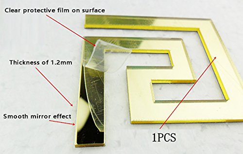 Itta 28 Pcs 10X10Cm Mirror Stickers, Diy Peel & Stick 3D Acrylic Maze Pattern Border Ceiling Stickers Wall Decor Home Art Mural Wedding Room Hotel Decal (Gold 1) #TOP2