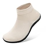 SKASO Minimalist Sock Shoes for Women Barefoot Shoes Slip on Comfortable Breathable for Driving Fishing Kayaking Beiges Women Size 5.5-6.5