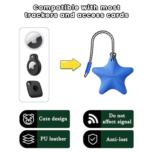 YOYOISLES für AirTag 2 / AirTag Hülle Schutzhülle Kinder - Eva Ultra Leicht Material Air Tag mit Seil 150mm, Hohe Belastbarkeit – Fallfestigkeit nach Militärstandard - Blau