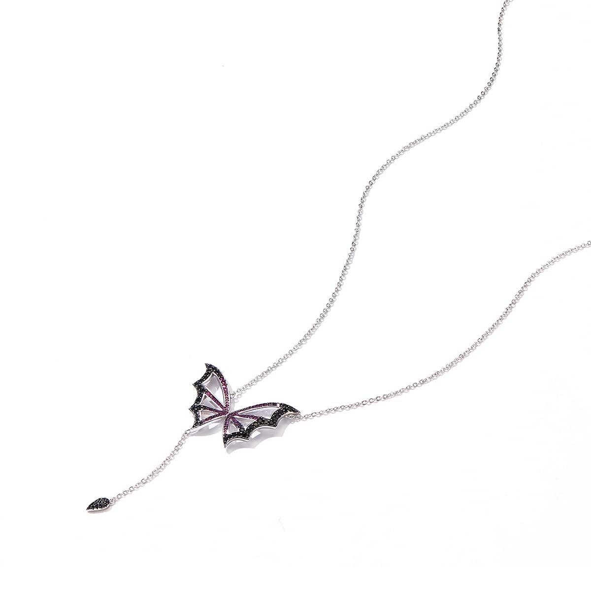 Deslumbrante Collar con Colgante de Elfo y Mariposa, Collar de Plata de Ley 925 con Forma de Animal para Mujer, joyería