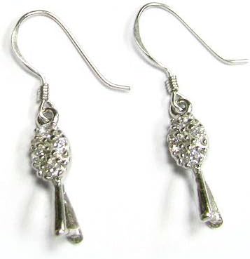2 pcs Rhodium on .925 Sterling Silver Cz Ear Hook Dangle Pinch Bead Clasp/Findings/Bright