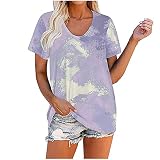 SCBFDI Tunique Femme Imprimee Shirt Business avec Poches Printemps Tunique Femme Elastique Mince Manches Courtes Vintage Col Rond Une Lignes Confortable