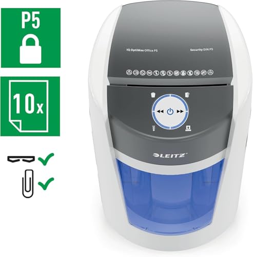Destructora de papel microcorte Leitz IQ de 35 litros para triturar documentos de oficina 2