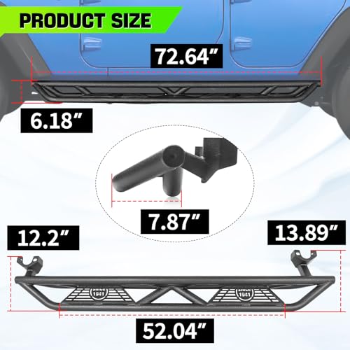 Estribos laterales resistentes para Jeep Wrangler JK 2007-2018 miniatura 2