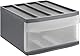 Rotho Systemix Schubladenbox 1 Schub, Kunststoff (PP) BPA-frei, anthrazit/transparent, L (39.5 x 34.0 x 20.3 cm)