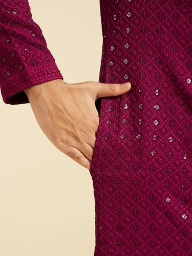 Image of DIWAS BY MANYAVAR Men's Viscose Embroidered|Sequined Kurta (1pc)