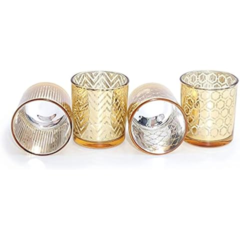 Teelicht-Gläser Set aus Glas inkl. Teelichter Cover