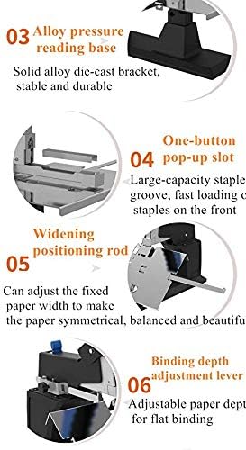 Miniatura 4 de CGOLDENWALL Máquina de encuadernación A4 de grapas planas para montar con costuras A3 y ahorro de trabajo pesado SH-03