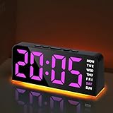 【3 Niveaux de Luminosité et non Dérangeant】La luminosité de l'écran LED et de la veilleuse peut être réglée sur 3 niveaux, et vous pouvez également les éteindre pour éviter que la lumière ne perturbe votre sommeil pendant la nuit.