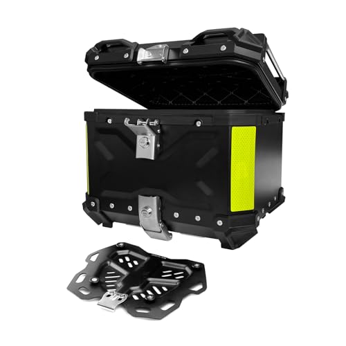 Coffre de moto étanche 35l en aluminium avec coussin de dossier pour casque