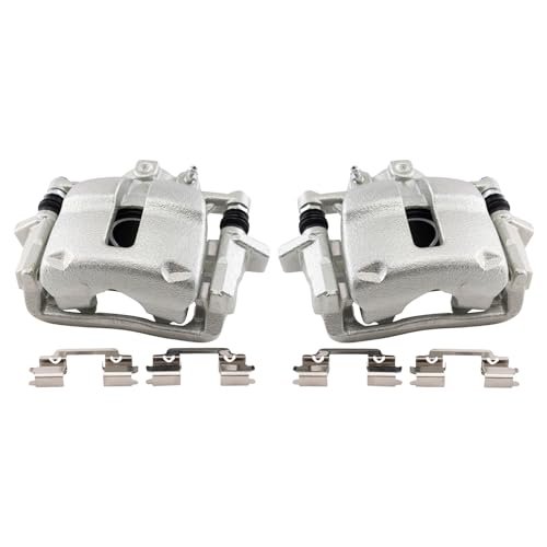 Image of TRQ Front Brake Caliper Set Zinc Coated Brackets Compatible with 2007-2015 Mini Cooper