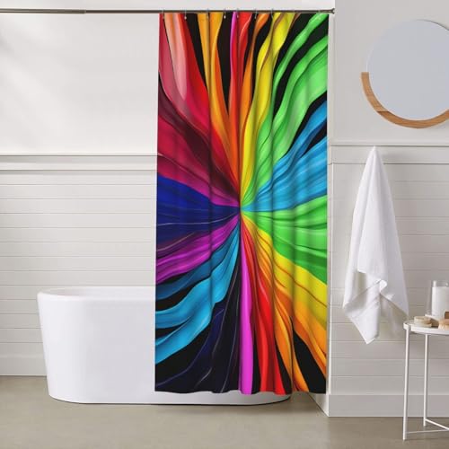 Rideau de douche avec 12 crochets imperméable et épais pour baignoire arc-en-ciel - 8