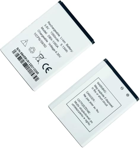 Image of ZIDIOR DBX-1350A Replacement Battery for Doro Flip Phones | Compatible with Doro Models 7030, 7031, 7050, 7060, 7070, 7080, 7441 | 1350mAh, 3.8V Rechargeable Li-ion Battery