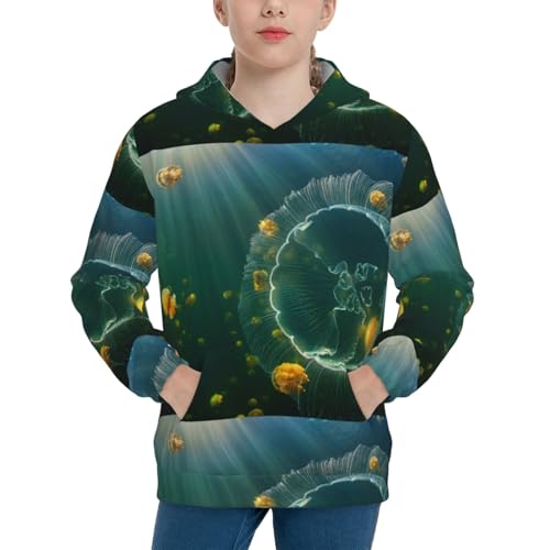 Jelly Fish Kid Hoodies Boys Sweatshirts Girls Pullover with Pocket