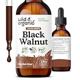 Wild & Organic Black Walnut Tincture - Cleanse Detox with Black Walnut Hull Extract - Herbal Supplement for Gut Detox Cleanse and Digestive Well-Being - Vegan, Sugar & Alcohol-Free - 2 fl oz