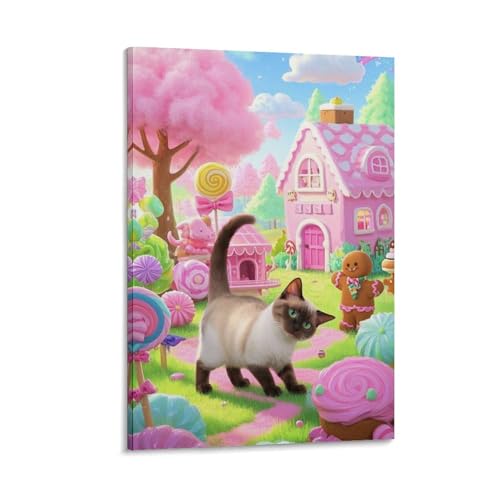 Poster Siamois KAYZTGSDA pour habiller un mur vide avec une toile moderne