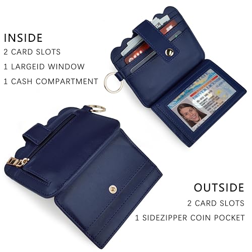Image of Wristlet Wallet for Women with Keychain - RFID Card Holder Small Wallet Wristlet with Key Ring