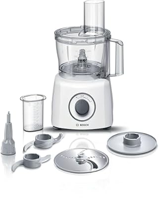 Foto di Bosch Robot da Cucina Multifunzione Compatto MCM3100W, Oltre 20 Funzioni, 800 W, 2 Velocità, Ciotola 2,3 l, Tanti Accessori Inclusi per Affettare, Tagliare, Grattugiare, Impastare e Montare, Bianco