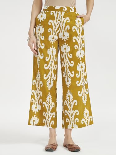 Image of FIORRA Women Mustard Yellow Printed Pure Cotton Kurta Set