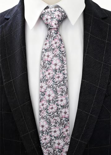 Image of Barry.Wang Men 6PCS Tie Silk Gift Necktie Clip Woven Tie Sets Party | Men Tie Classic Silk Gift Necktie With Tie Clip Jacquard Woven Neck Ties 6PCS Formal Wedding