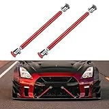 Front Splitter Support Rods Adjustable 8'-11' Splitter Strut Rods Bumper Lip Splitter Tie Rods, Red, Pack of 2