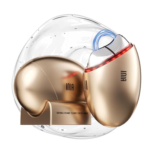 INIA 7-in-1 Lymphdrainage-Gua-Sha-Gerät für Gesicht und Hals Gesichtsmassagegerät mit Rotlichttherapie Wärme- und Kryomodus zur Entschlackung und Straffung