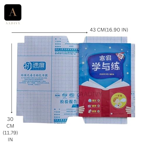 Image of 50 Pcs- Medium Sizes Book Biding Cover Cut Self-Adhesive Book Cover Transparent, Paper Sticker Book Cover Film, Waterproof School Textbook Protective Case Cover, Diamond Pattern. 43x30 CM