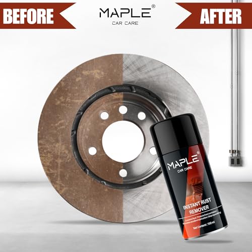 Image of MAPLE Car Care Instant Rust Remover Spray 150ml | Fast-Acting Rust Removal & Anti-Corrosion Lubricant | Cleaner Spray For Iron, Steel & Metal| Loosens Jammed Nuts, Bolts, Tools, Bike Chain & Car Parts