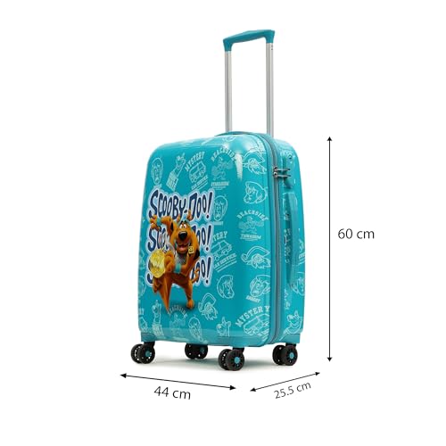 Image of YAYAVAR Scooby-Doo Kids Trolley Suitcase - 65L | Hard-Sided Printed Cabin Luggage with 8 Wheels, Number Lock, Scratch Resistant, Lightweight Travel Bag (60cm)