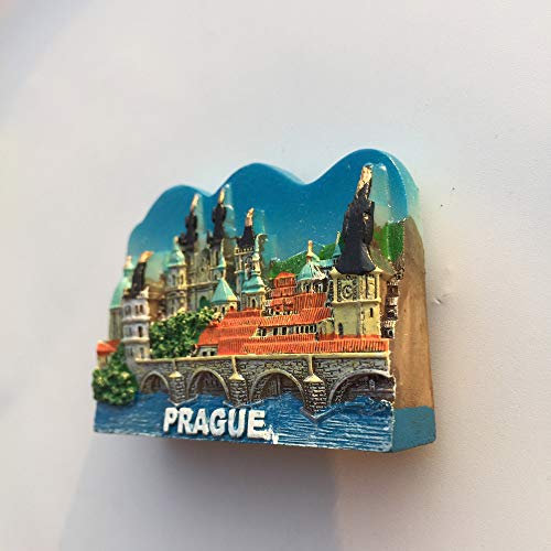 Imán para refrigerador 3D Prague Czech resina miniatura 3
