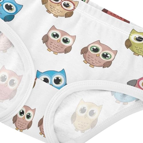 Cotton Toddlers Underwear Floral Cute Cartoon Colorful Owls White Little Girl Panties Funny Briefs Girls Undies 2t4