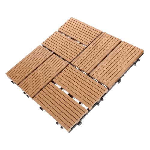 Mipcase Wood Plastic Floor Slabs Interlocking Deck Tiles Outdoor Patio Flooring for Balcony Garden