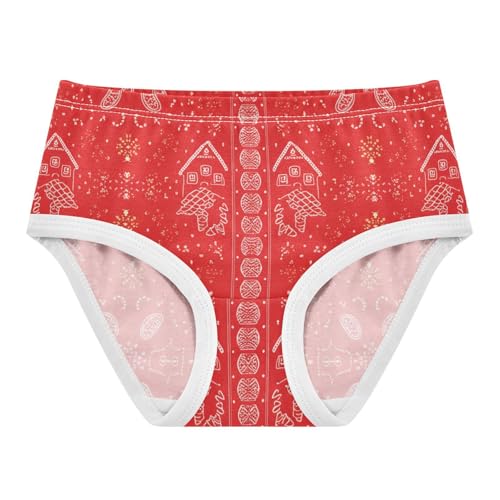 Christmas Gingerbread Houses Red Toddler Girls Underwear 2t Cotton Little Girl Panties Funny Briefs Undies Kids