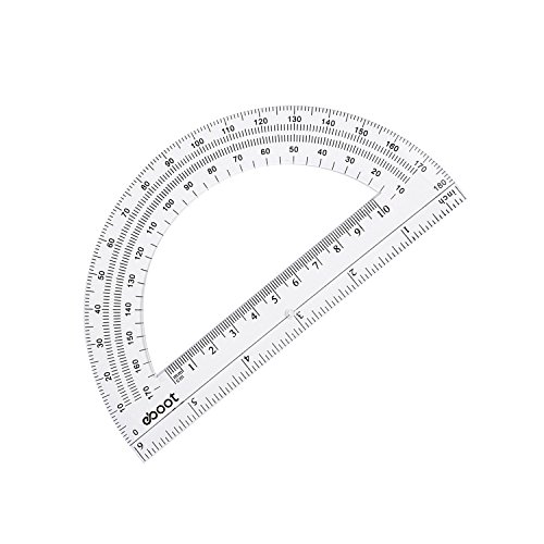 eBoot Winkelmesser, aus Kunststoff, Goniometer 180 Grad, 4 Zoll und 6 Zoll, hell, 2 Stück