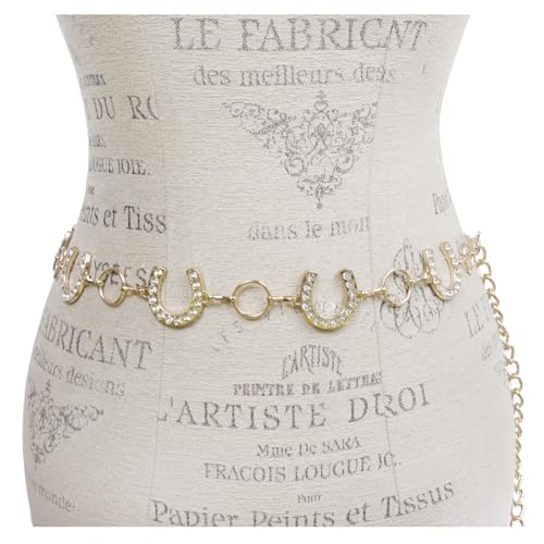 Crystal Horseshoe Chain Belt or Women– Adjustable Fashion Waist Chain2