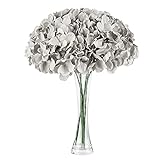 Lansdowns Silk Hydrangea Fake Flower 10pcs DIY Floral Artificial Flower with Stems for Wedding Offic