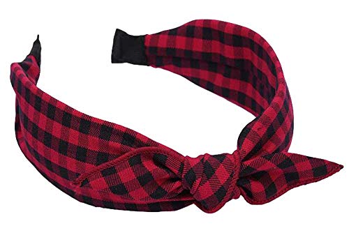 Qiabao 4346707253 Womens Vintage Plaid Headbands Headwraps Hair Band thumb #3