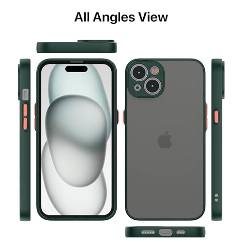 Image of Vaku Luxos Thermoplastic Polyurethane Artic Armor Back Cover For iPhone 15 Plus Slim Protective Lens Camera Shockproof Case Scratch Resistant Slim Thin Military-Grade Protection-Green