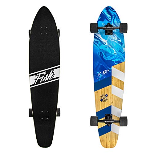 FISH SKATEBOARDS 41-Inch Downhill Longboard Skateboard Through Deck 8 Ply